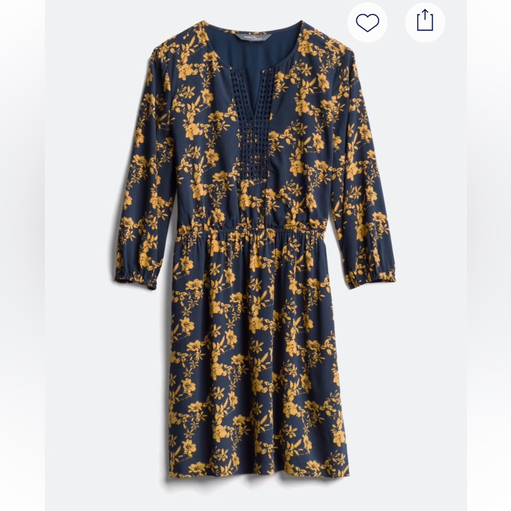 Market and Spruce Navy and Yellow Floral Dress